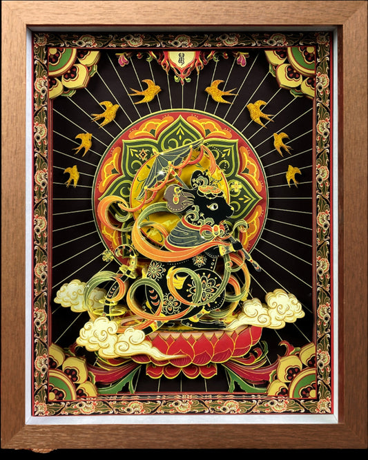 Chinese Intangible Cultural Heritage Paper-Cutting New Chinese Zodiac (Frame) Decorative Item